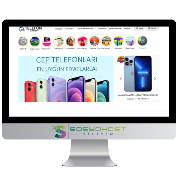 Telefon ve Aksesuar Satış Yazılımı - E-Ticaret Script